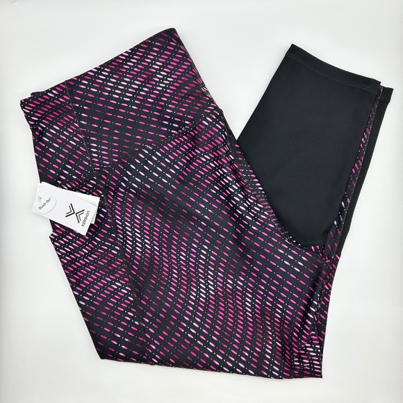 Xersion Women's Plus Size Pink Dots High Rise Dry 7/8 Ankle Leggings 1X 2X 3X - Picture 4 of 10